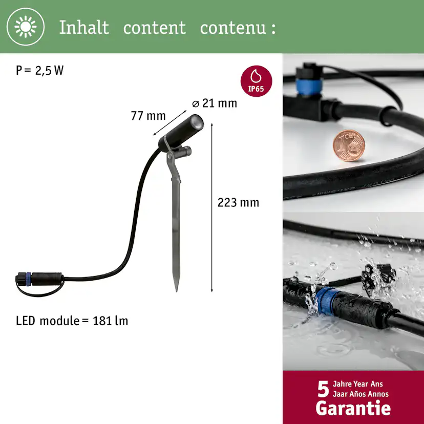 Spotlight Paulmann Plantini Plug & Shine LED IP65 24V