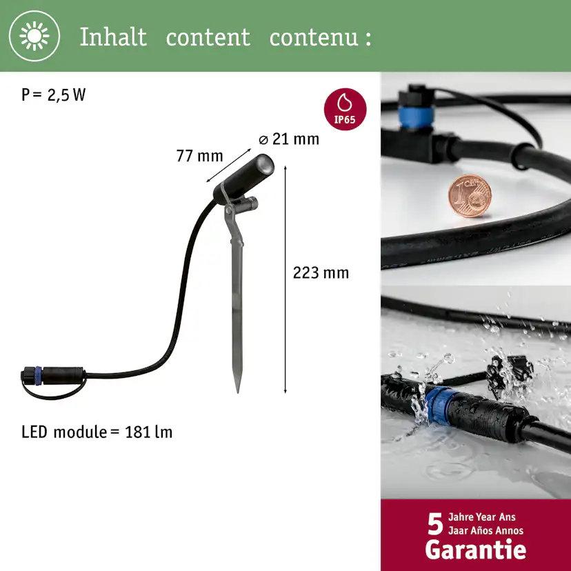 Spotlight Paulmann Plantini Plug & Shine LED IP65 24V