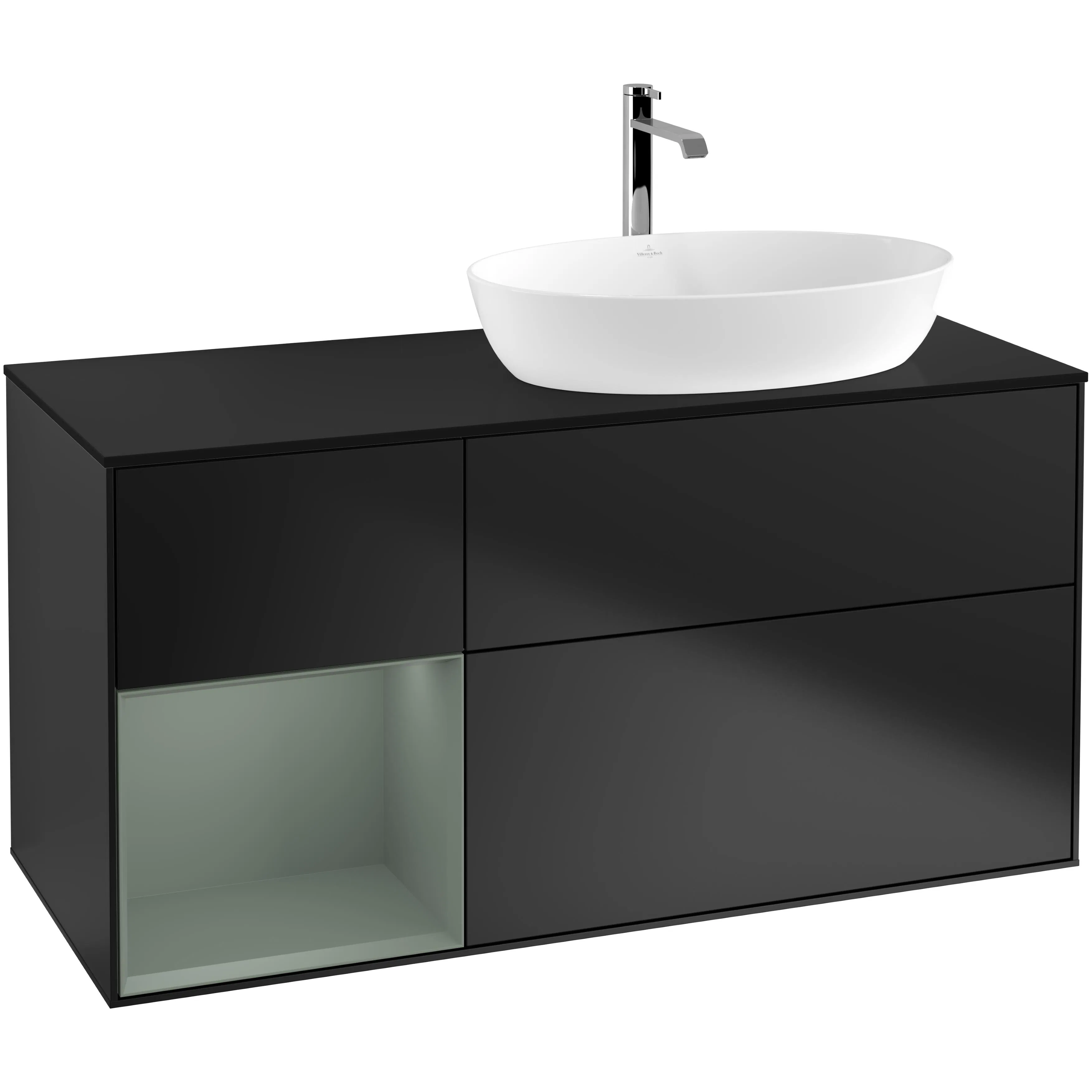 Tvättställsskåp Villeroy & Boch Finion med 3 Lådor Hylla och Bänkskiva för Ocentrerat Tvättställ från Artis & Collaro