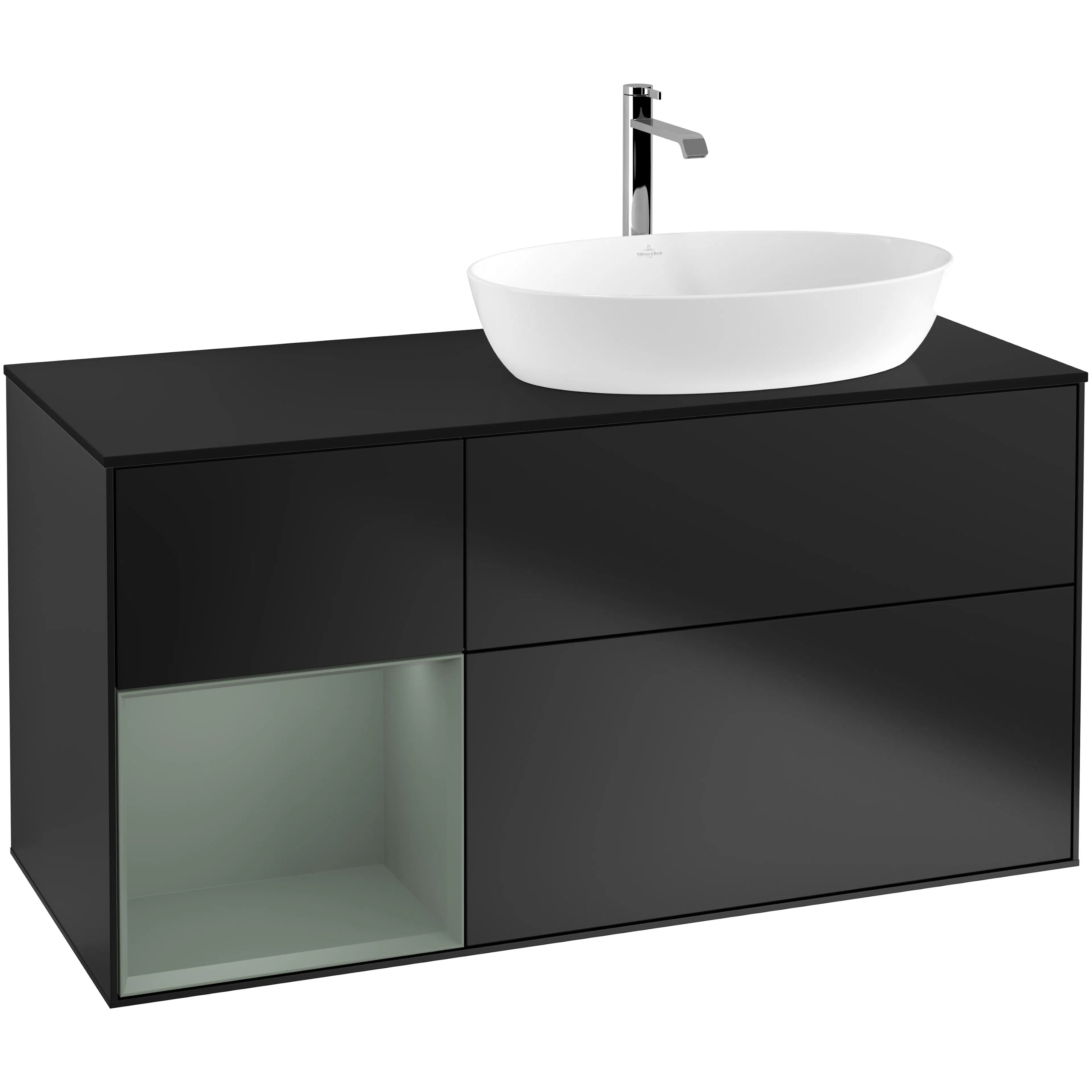 Tvättställsskåp Villeroy & Boch Finion med 3 Lådor Hylla och Bänkskiva för Ocentrerat Tvättställ från Artis & Collaro