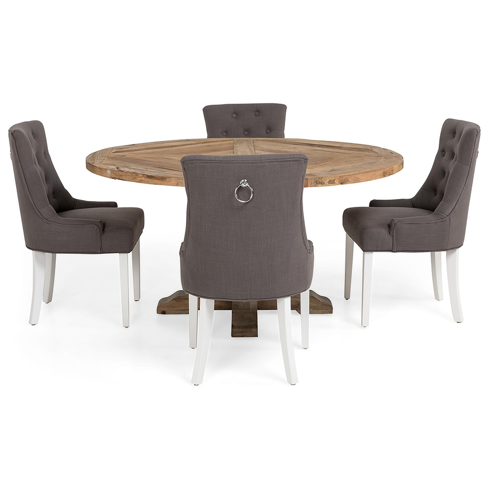 Matgrupp In Living Lyon Ø150 cm Rund Natur med 4 st Viktoria Stolar