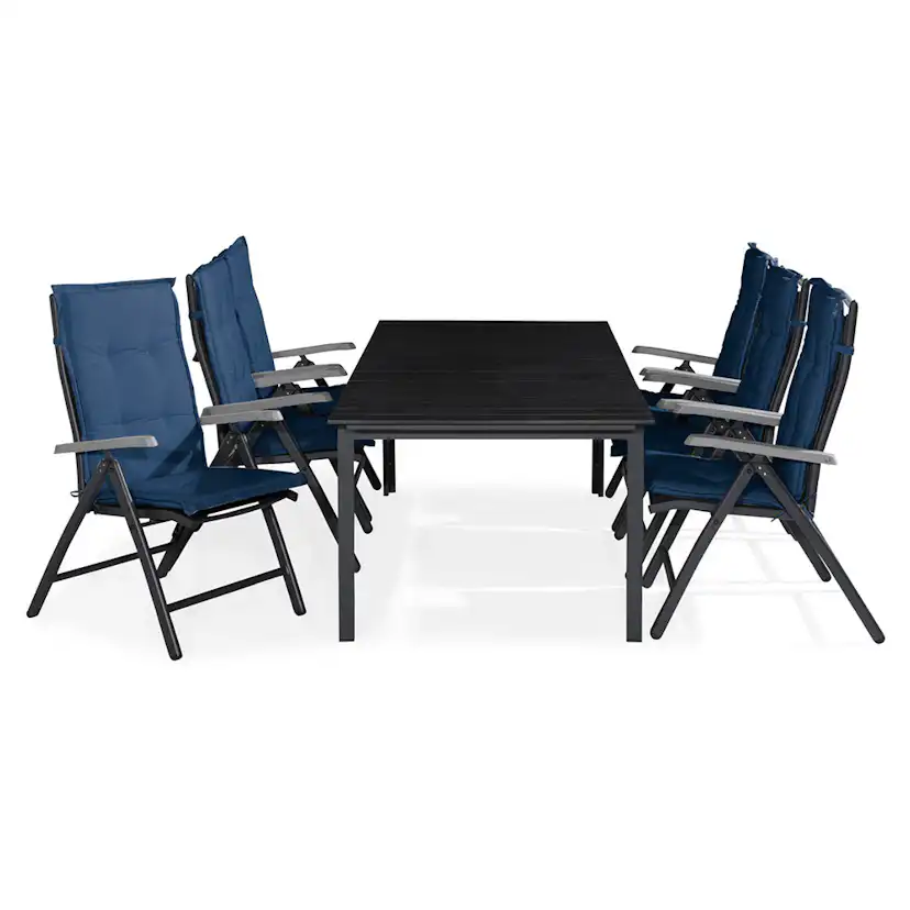 Matgrupp Comfort Garden Tunis 205x90 med 6 Positionsstolar Monaco Lyx och Dyna