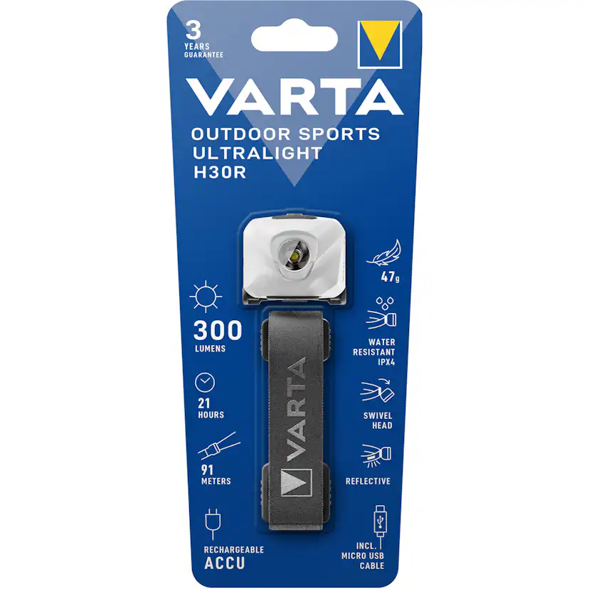 Pannlampa Varta Outdoor Sports Ultralight H30R 300 lm