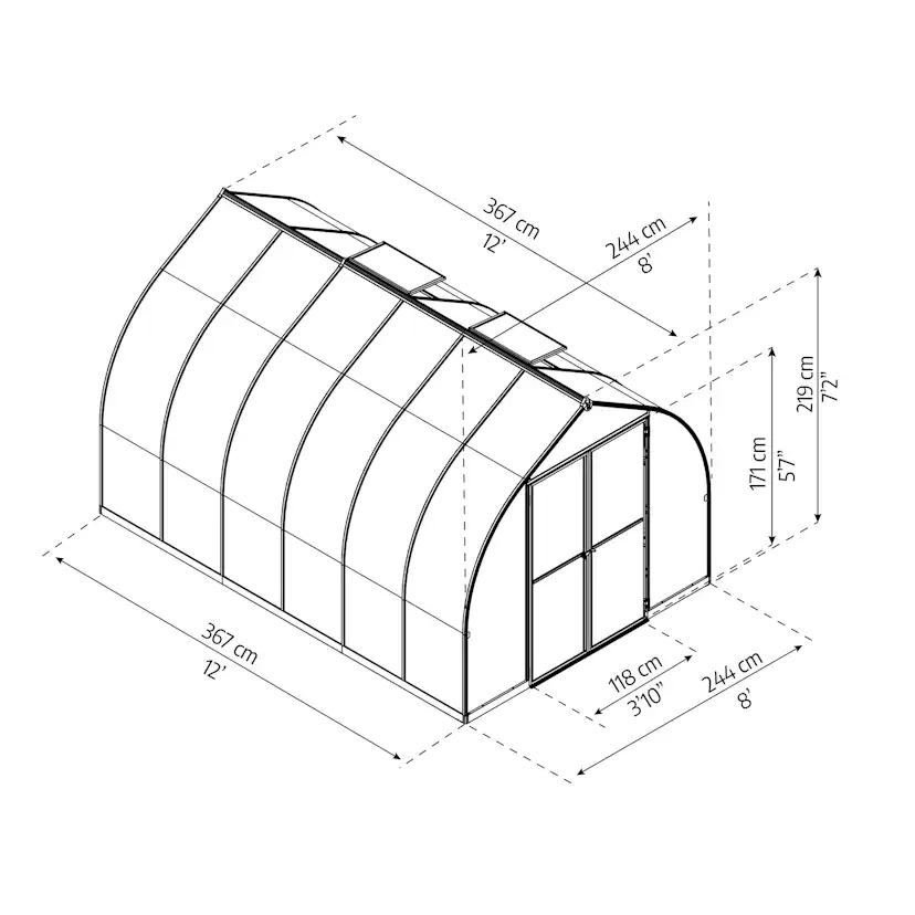 Tunnelväxthus Canopia Kivik 8,9 m²