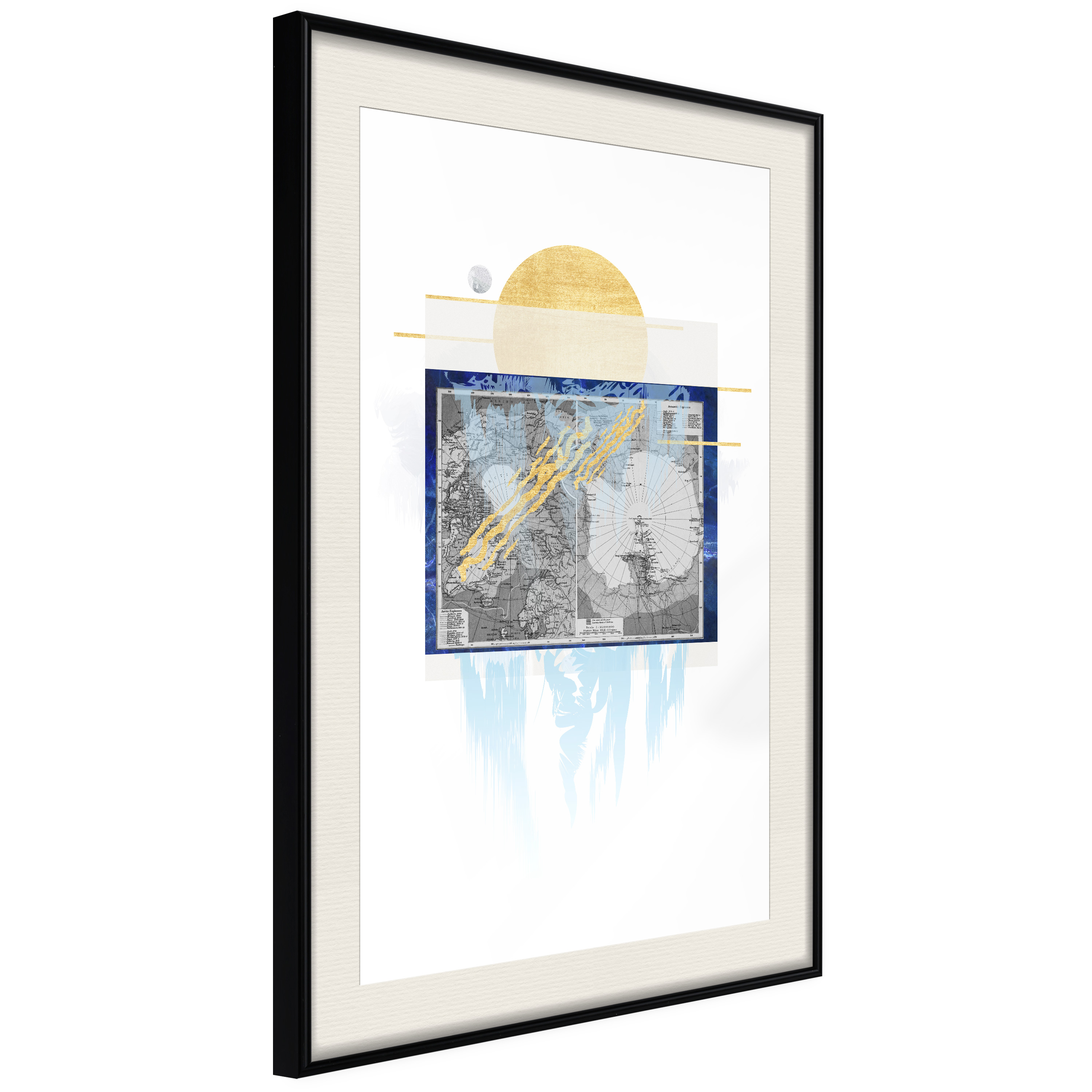 Affisch - Antarctica [Poster] 20x30 Svart ram med passepartout, 20x30 cm