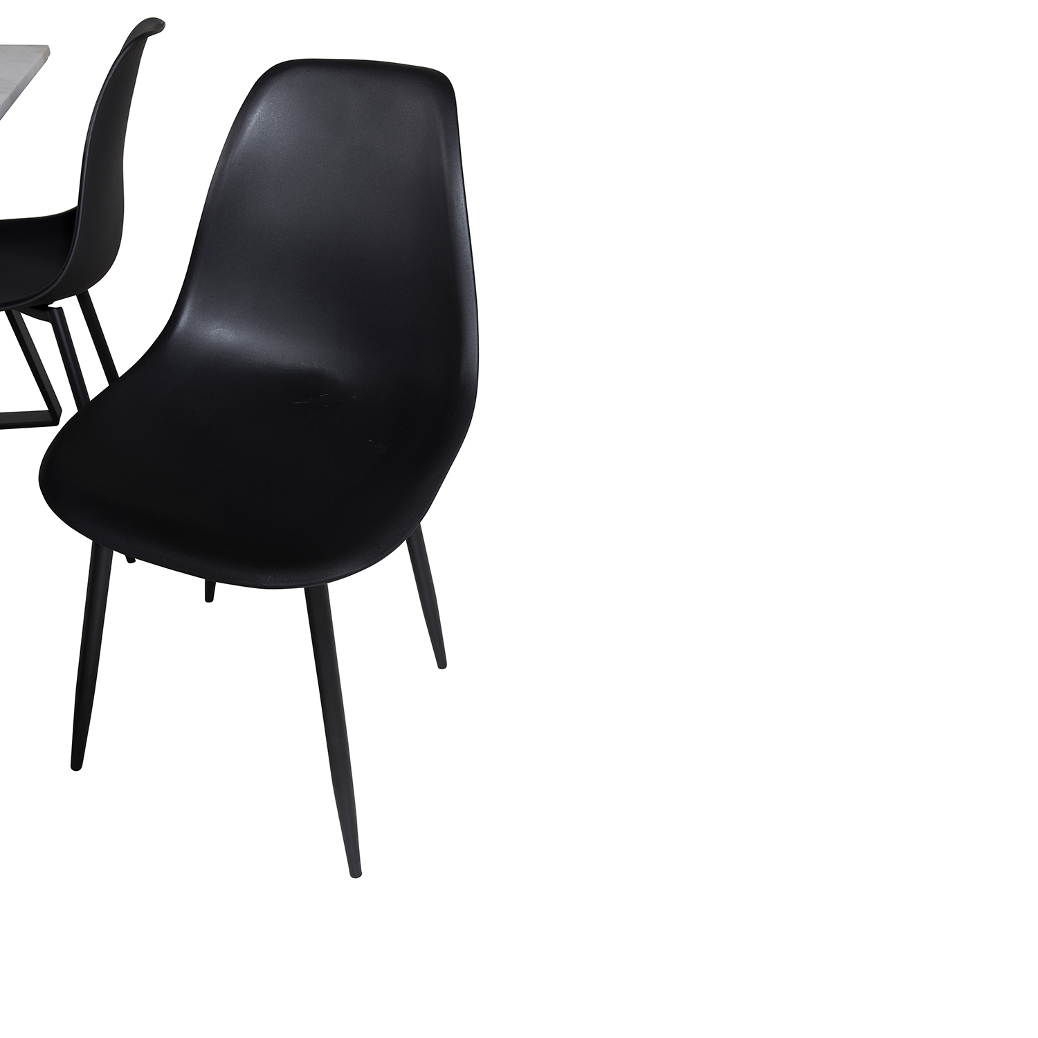 Estelle Table White / Black+Polar Chair - / Black Plastic_4 Vit/Svart