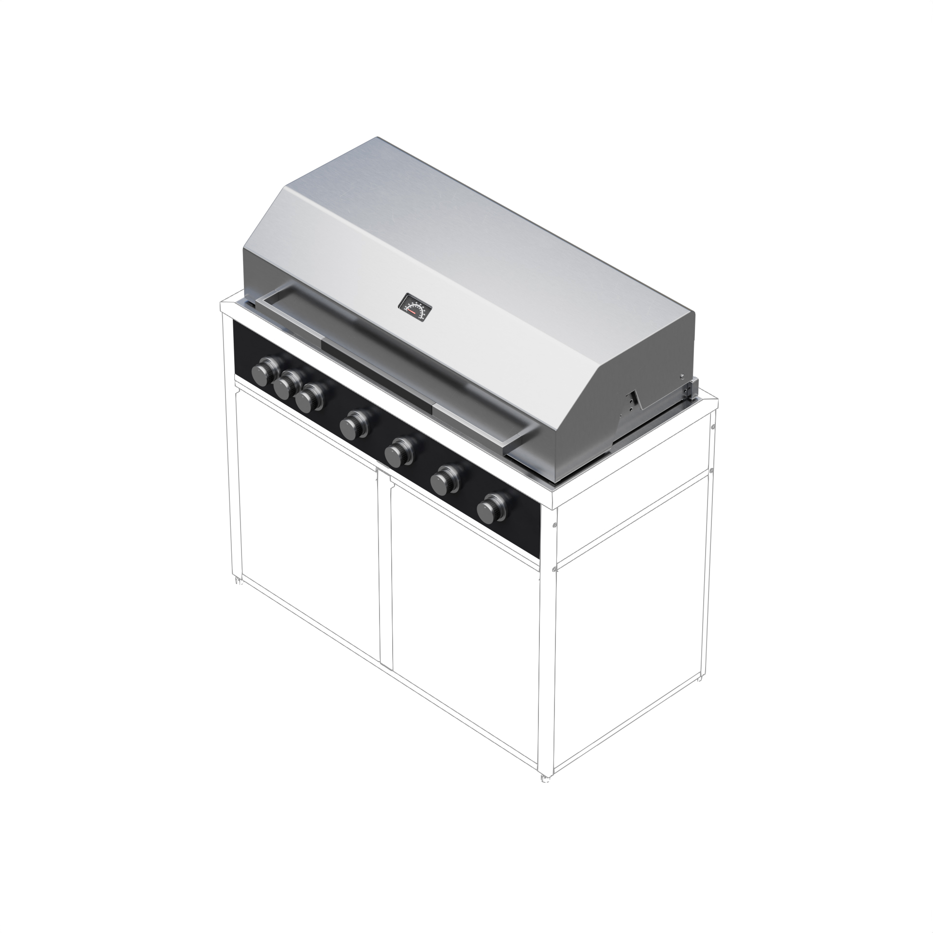 Gasolgrill Skotte Kitchen Rostfri 6 Brännare Till Utekök