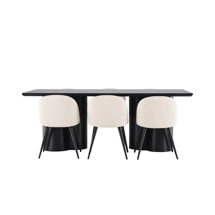 Matgrupp Venture Home Olivia 210 med 6 st Velvet Stolar