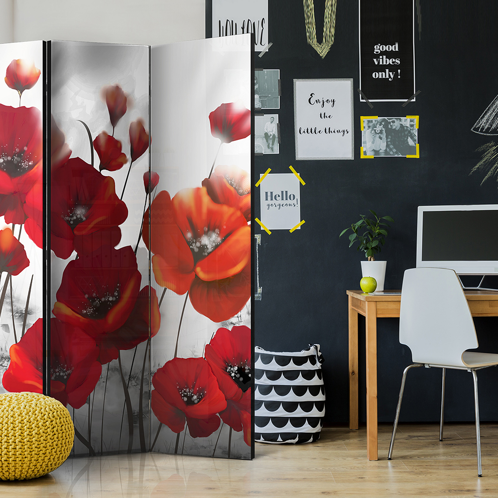 Rumsavdelare Skärmvägg Arkiio Poppies In The Moonlight 135x172 cm