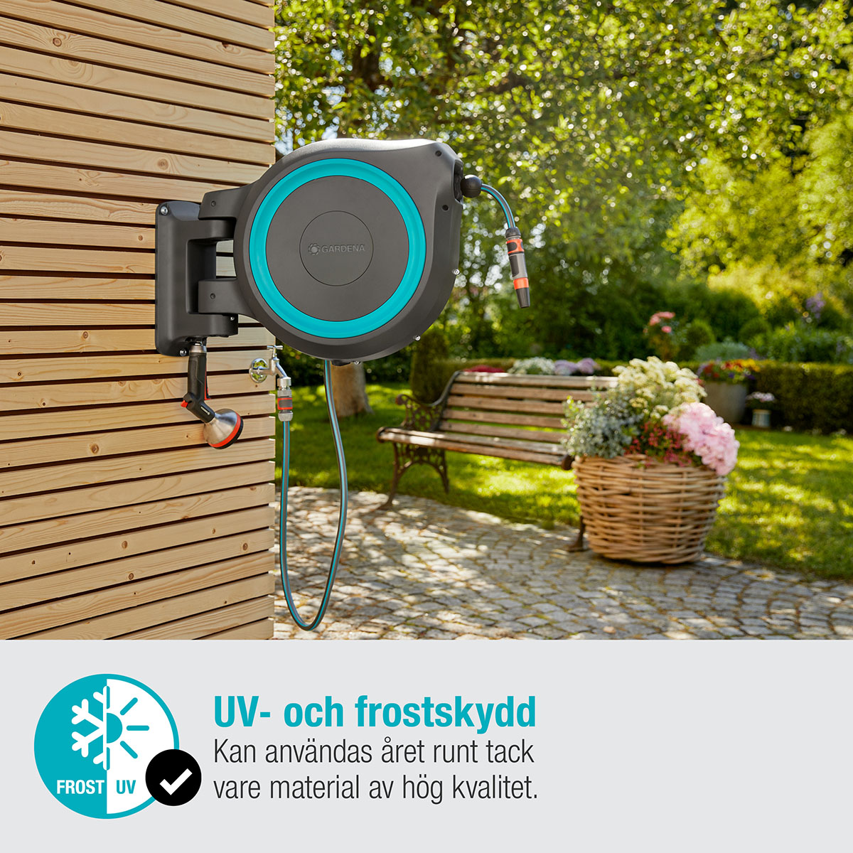 Slangbox Gardena RollUp XL 35 m Turkos