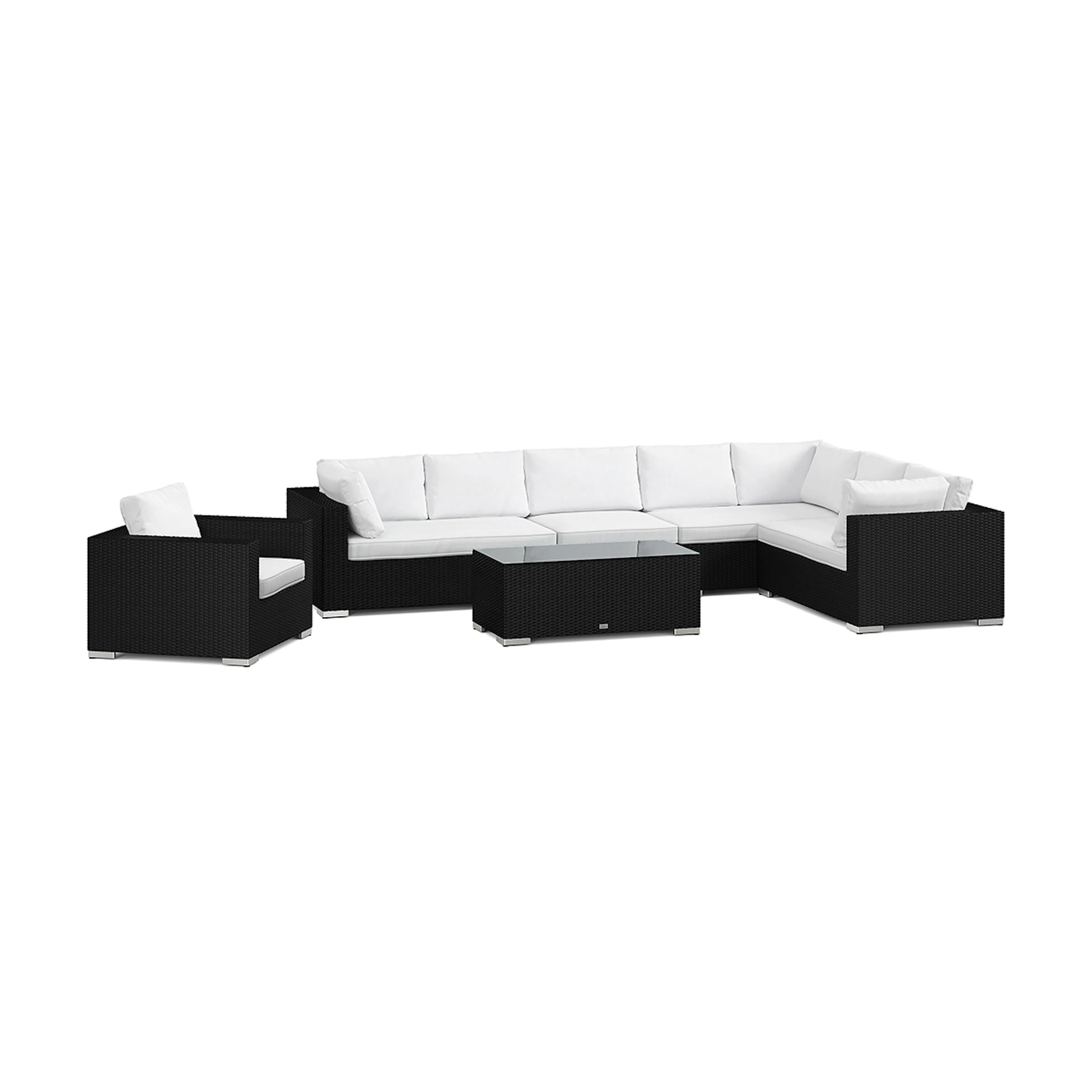 Loungegrupp Comfort Garden Bahamas utomhus L-soffa vänster 8-sits med fåtölj och bord