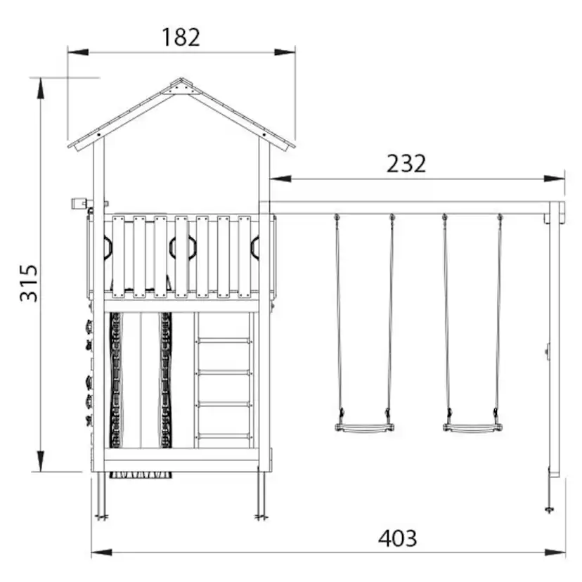 Lektorn Jungle Gym Chalet 2.1 Swing Modul Rutschkana & Sand
