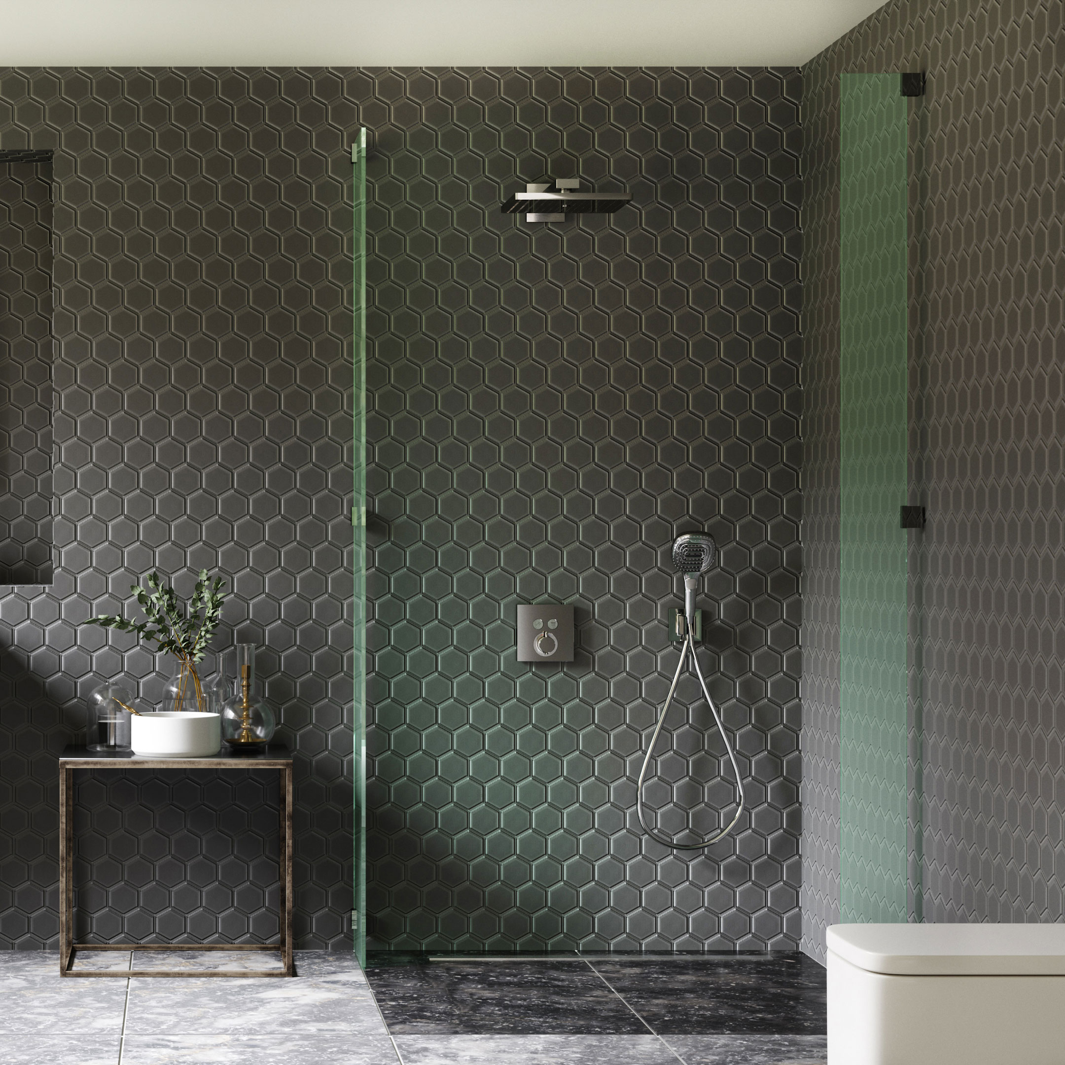 Inbyggnadspaket Dusch Hansgrohe Raindance E Select Takdusch: Vägganslutning