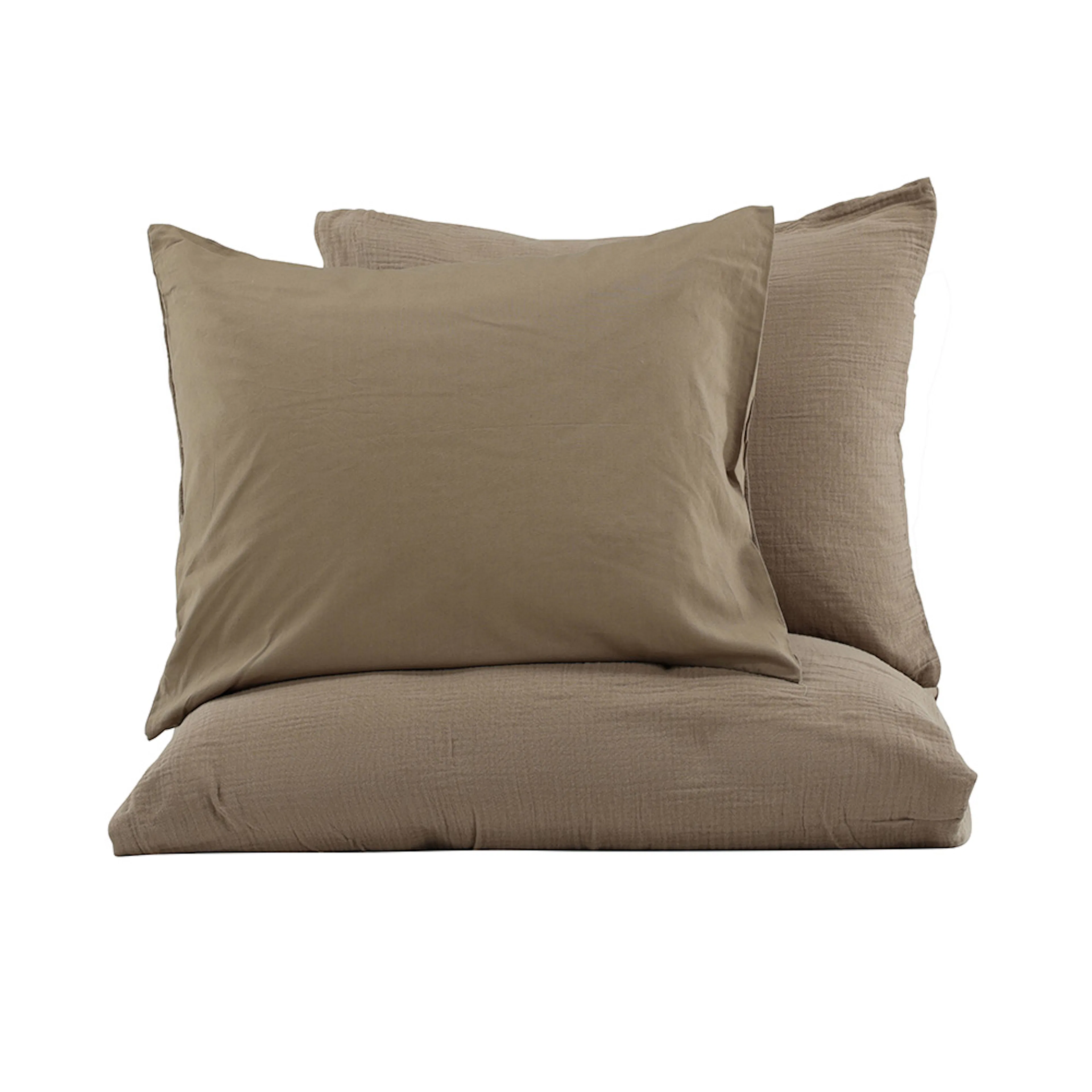 Mila Bed Set Cotton Gauze Brown 240x220 cm Färg: Brun, Mått: 240x220 cm
