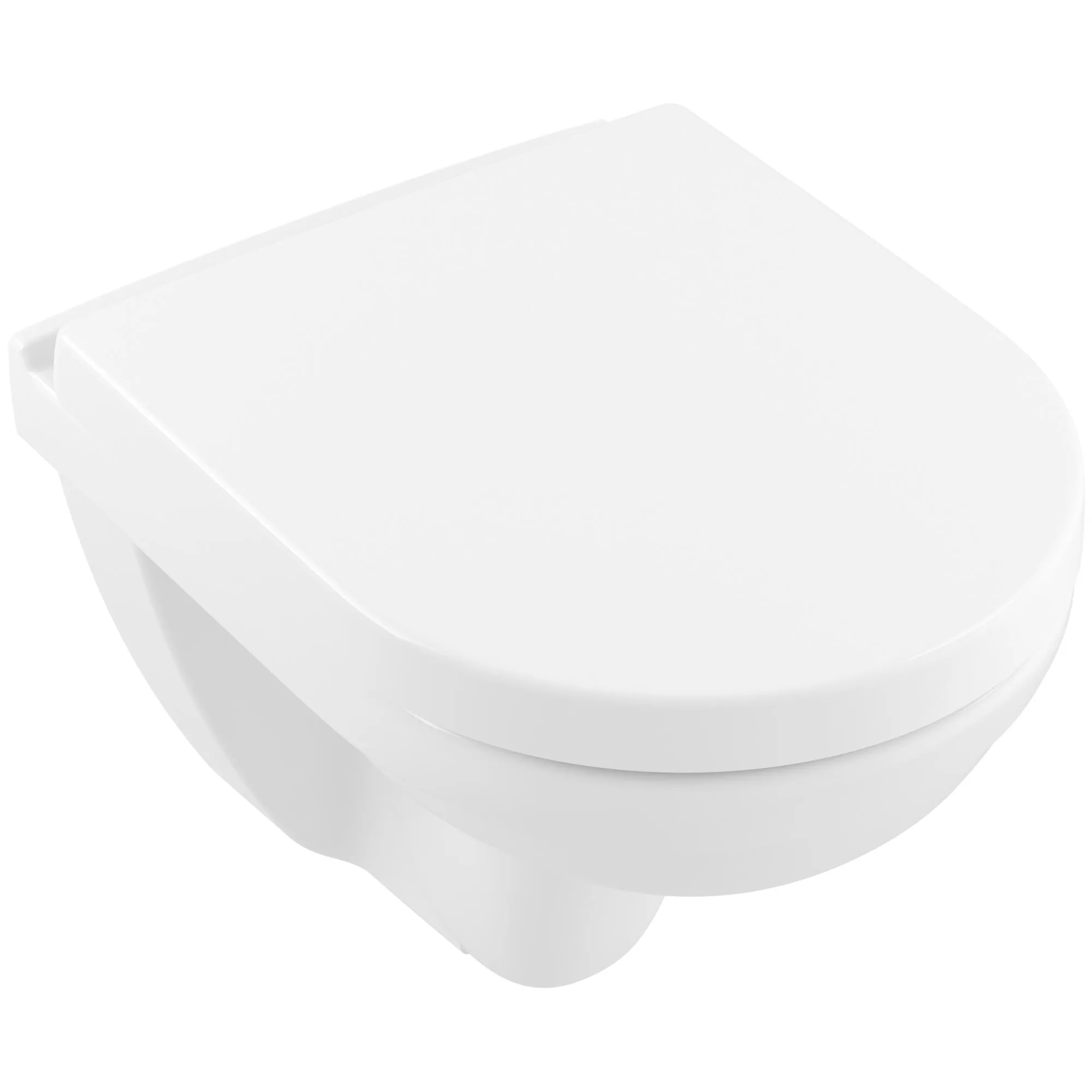 Vägghängd toalett Villeroy & Boch O.novo 5688HRR1 Vit Alpin med Ceramic Plus, utan spolkant, med Toalettsits