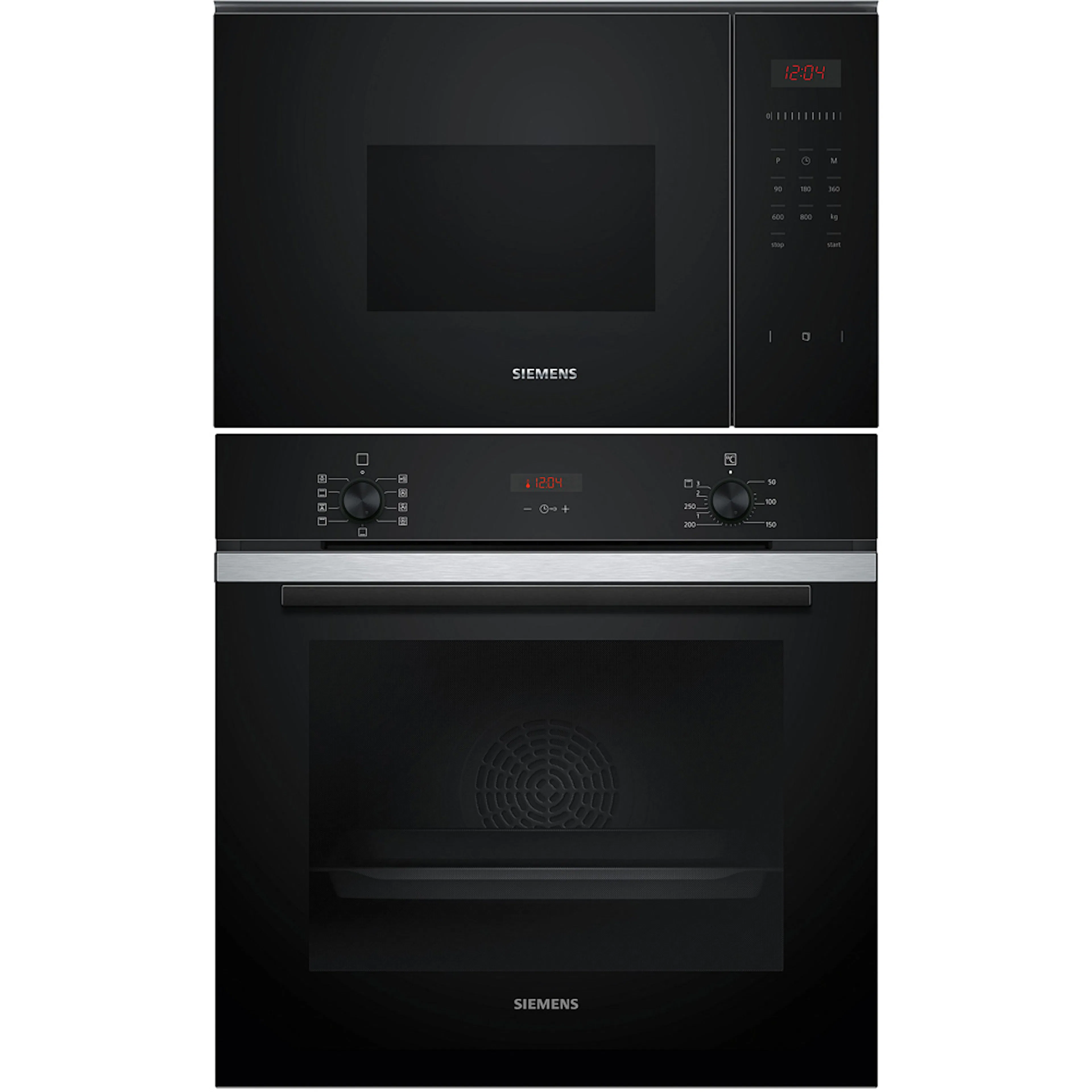 Ugn- och Mikropaket Siemens iQ300 HB234ABS3F + BF523LMB1 Rostfri med 3D hotAir Plus och ecoClean