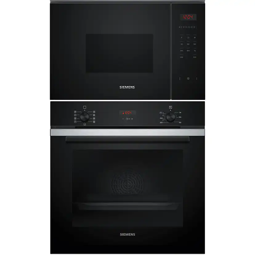 Ugn- och Mikropaket Siemens iQ300 HB234ABS3F + BF523LMB1 Rostfri med 3D hotAir Plus och ecoClean