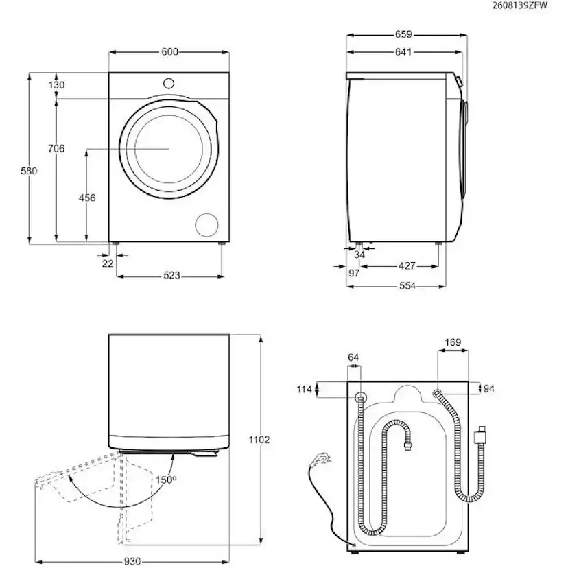 Kombinerad Tvättmaskin Och Torktumlare Electrolux EWT697EX6E Vit