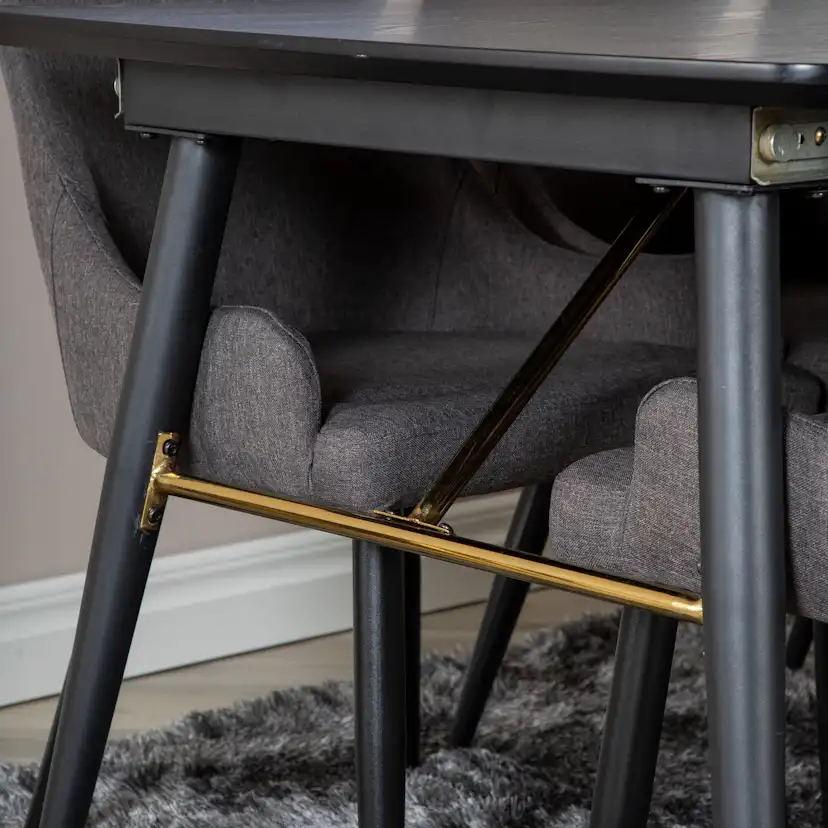 Matgrupp Venture Home Guld med 6 Plake Stolar