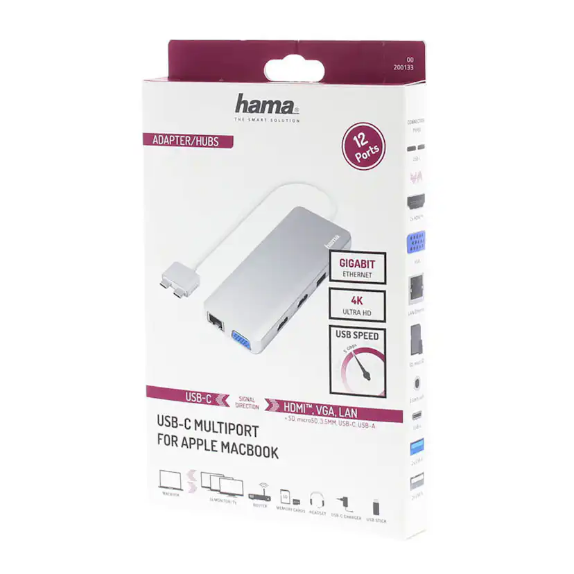 Hub USB-C Hama Connect2Mac 12 portar