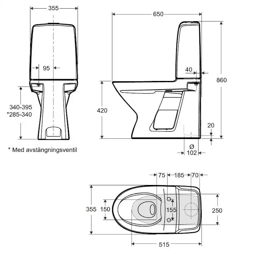 Toalettstol Ifö Spira 6260 Rimfree