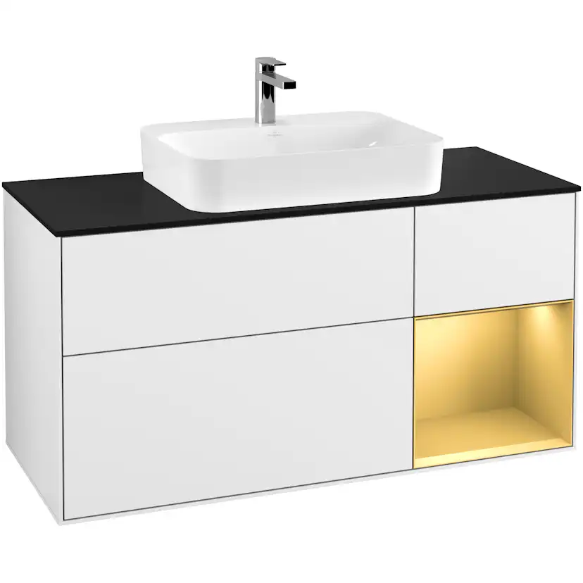 Tvättställsskåp Villeroy & Boch Finion med 3 Lådor Hylla och Bänkskiva för Ytmonterat Tvättställ