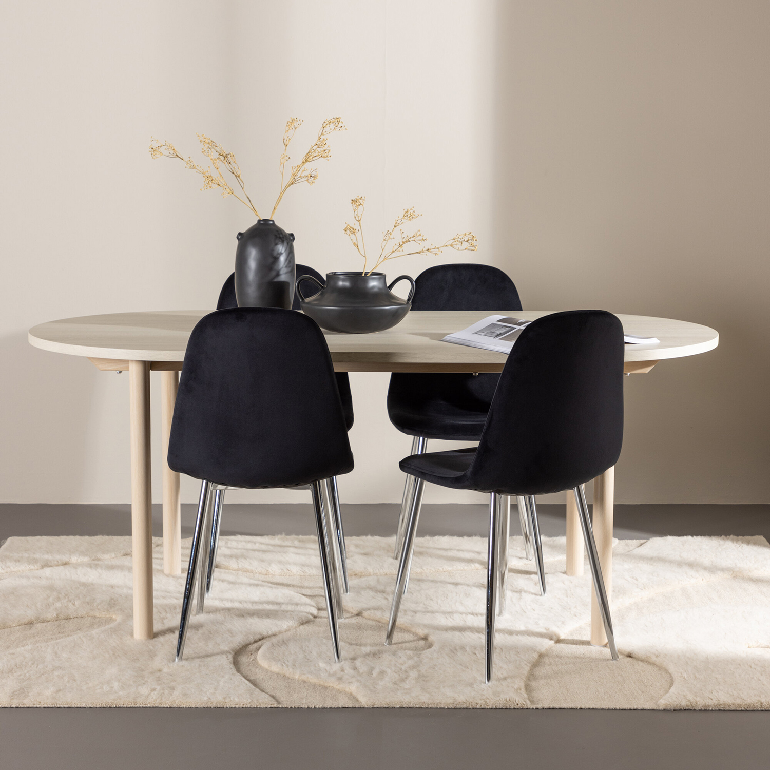 Matgrupp Venture Home Andy 180 med 4 st Polar Stolar Sammet