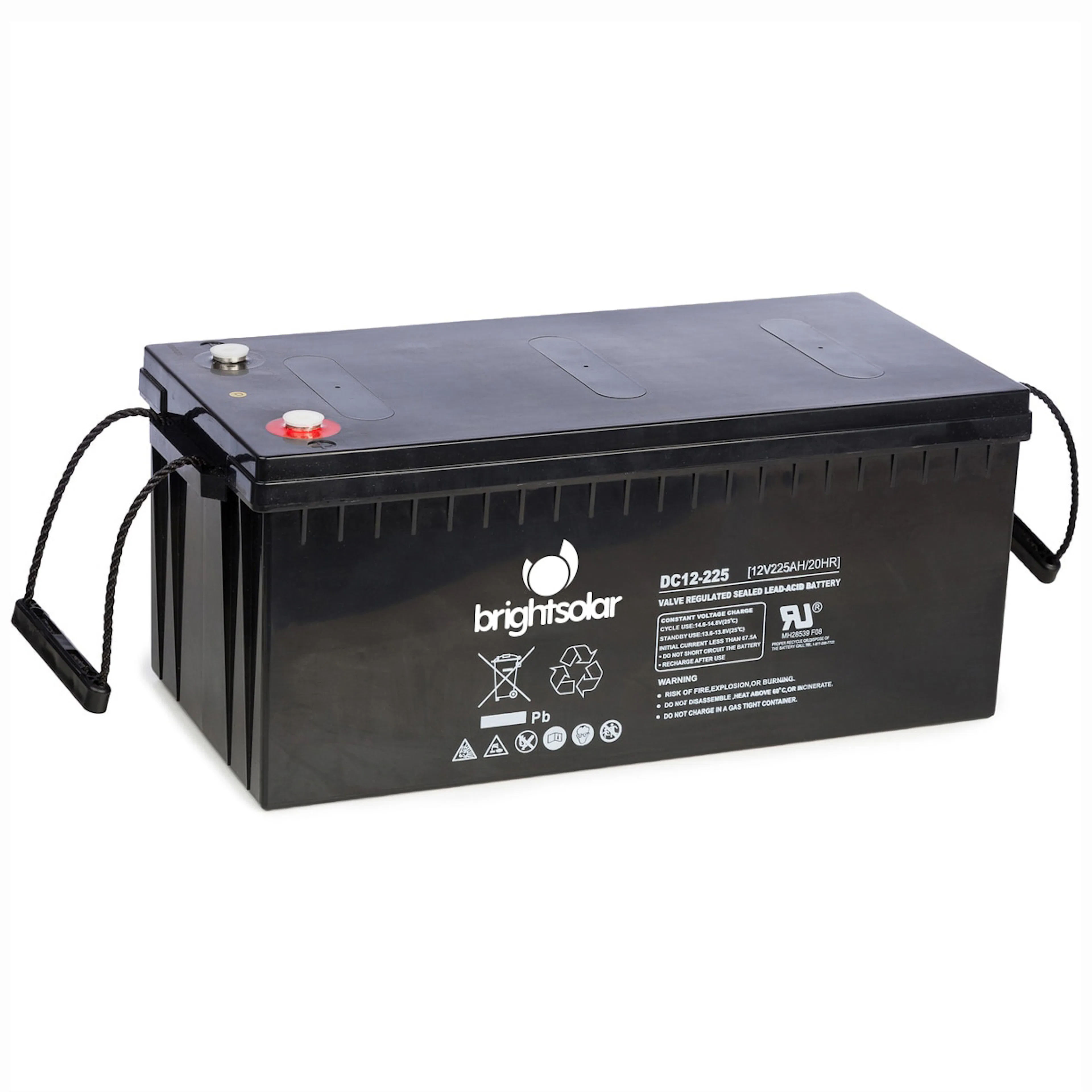 BrightSolar DC12-225Ah underhållsfritt AGM-batteri 225 Ah