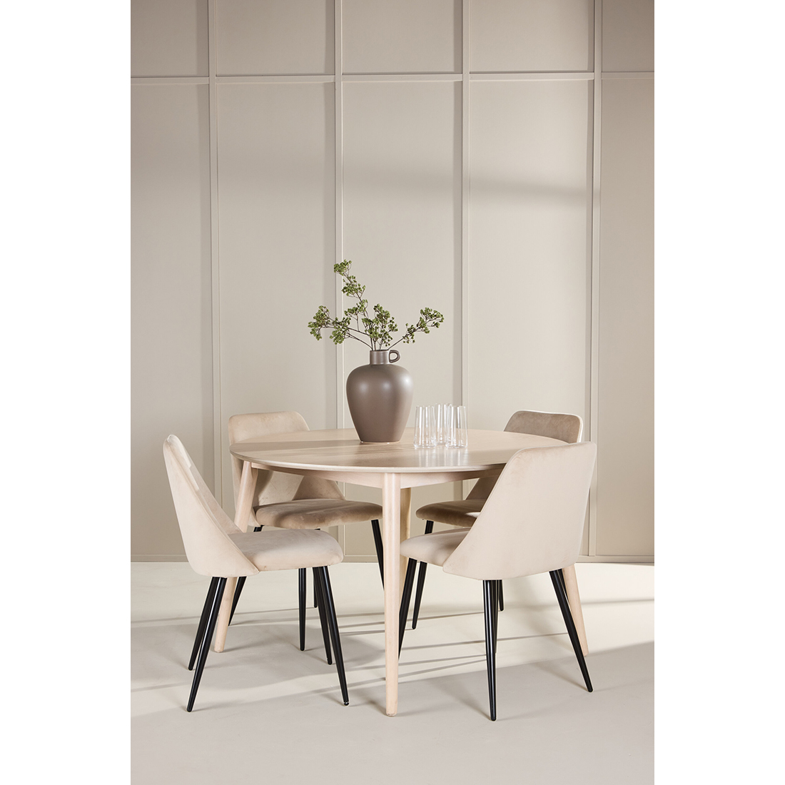 Matgrupp Venture Home Flora Ø120 cm med 4st Night Matstolar