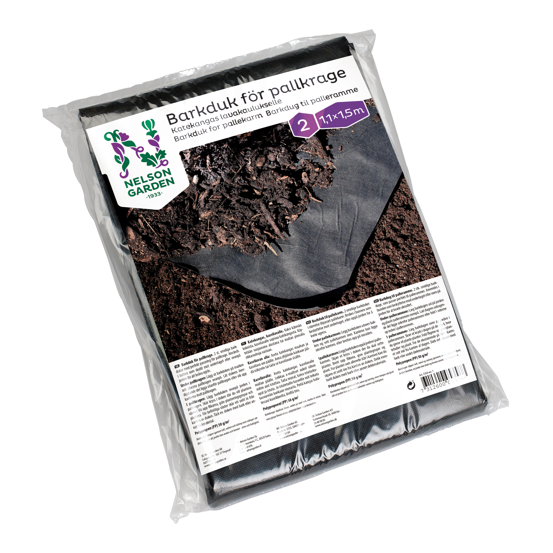 Barkduk Nelson Garden Pallkrage 11x15 m 2-pack