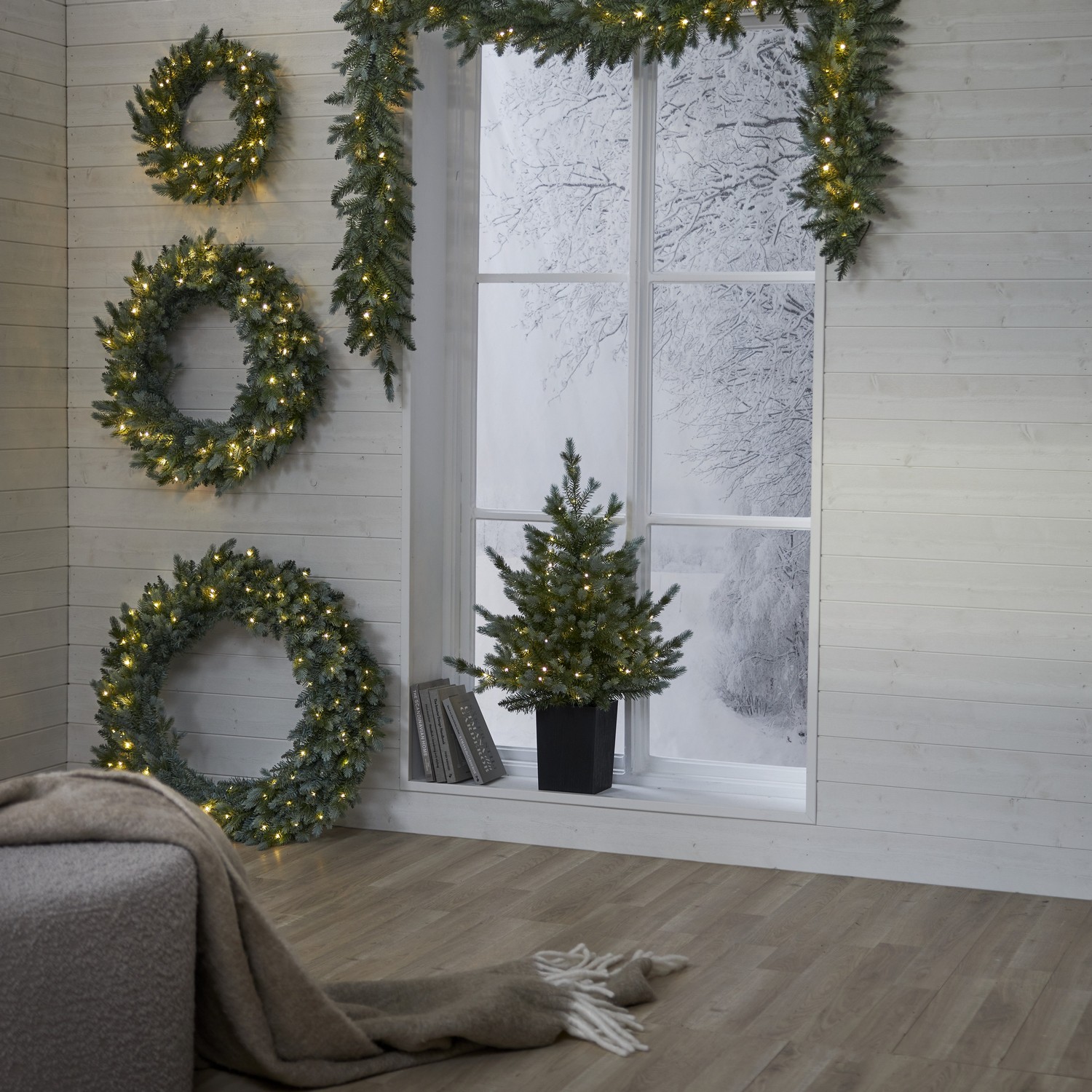 Krans Star Trading Greyland 80 cm LED-Ljuskrans