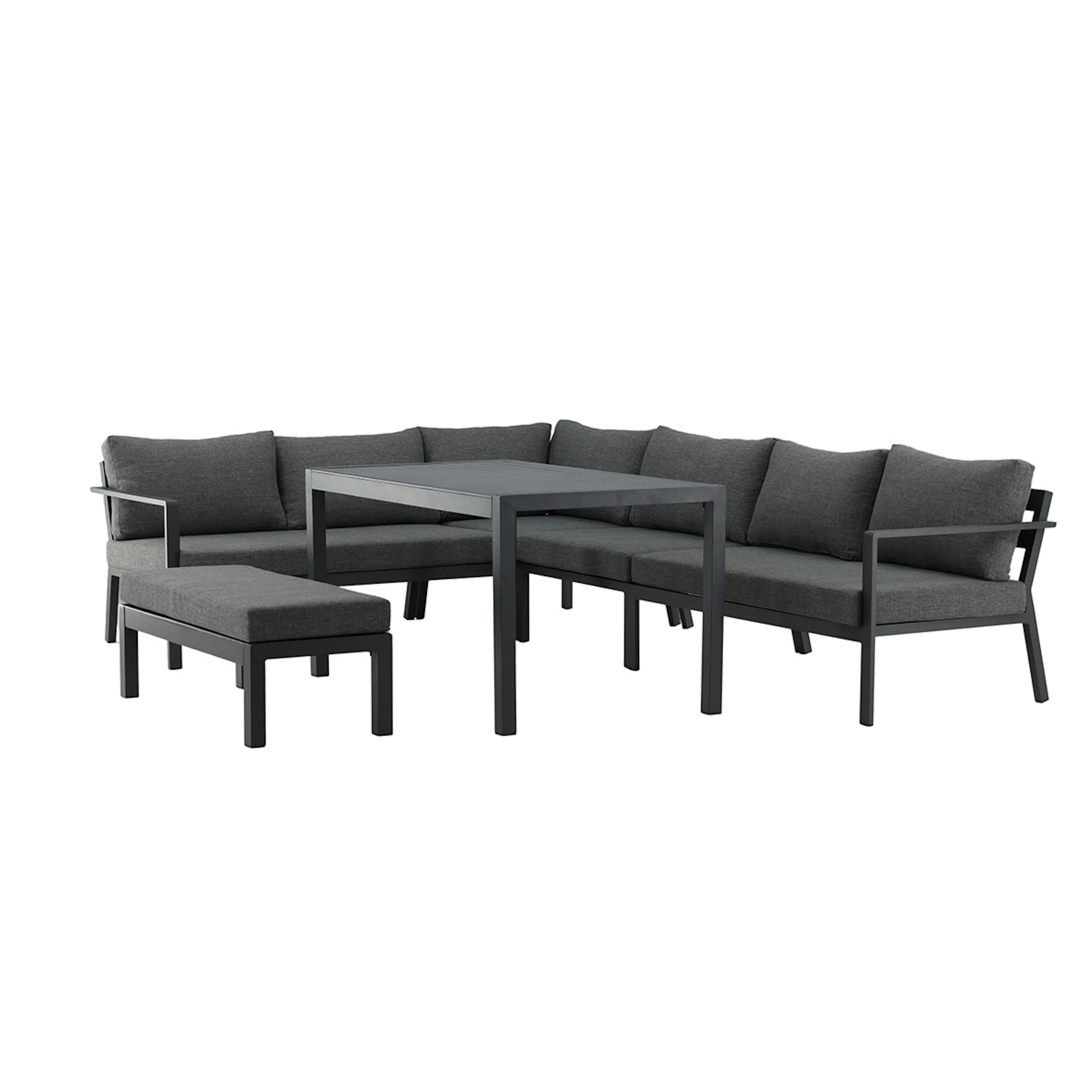 Ramos - Bench- White / Grey - Aluminium -  middle Svart