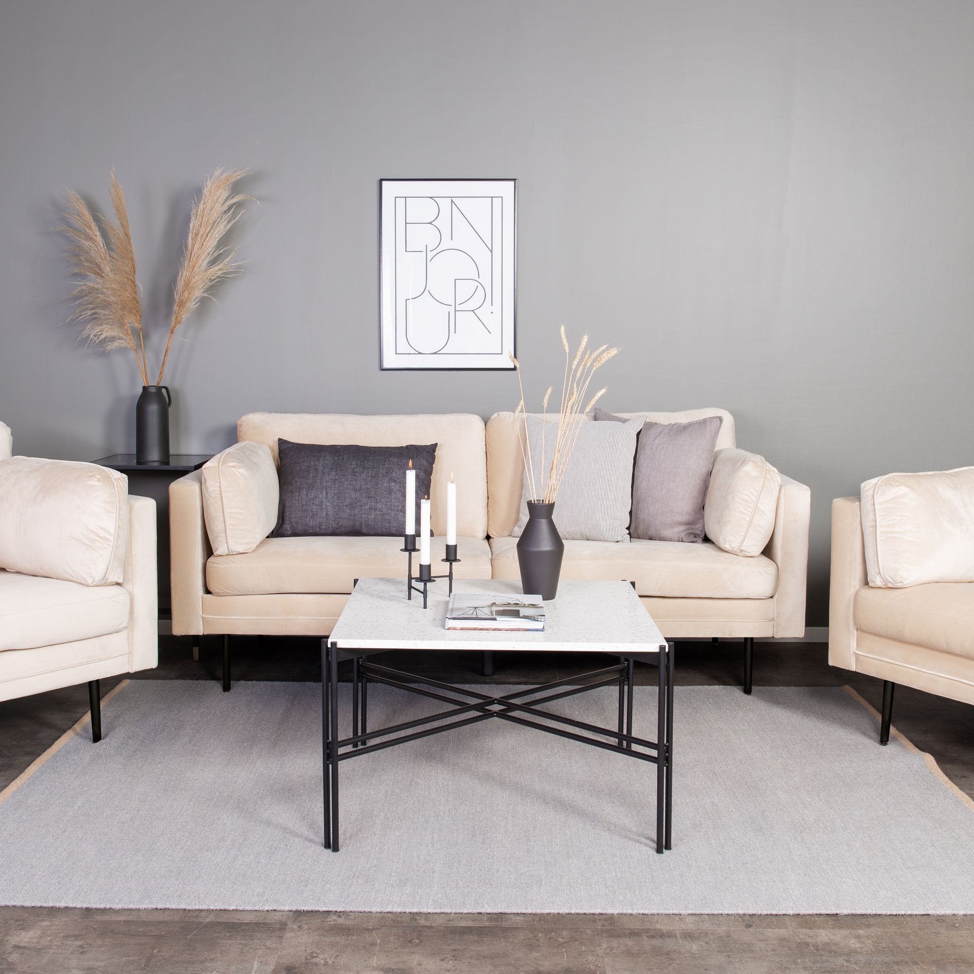 3-sitssoffa Venture Home Boom Sammet