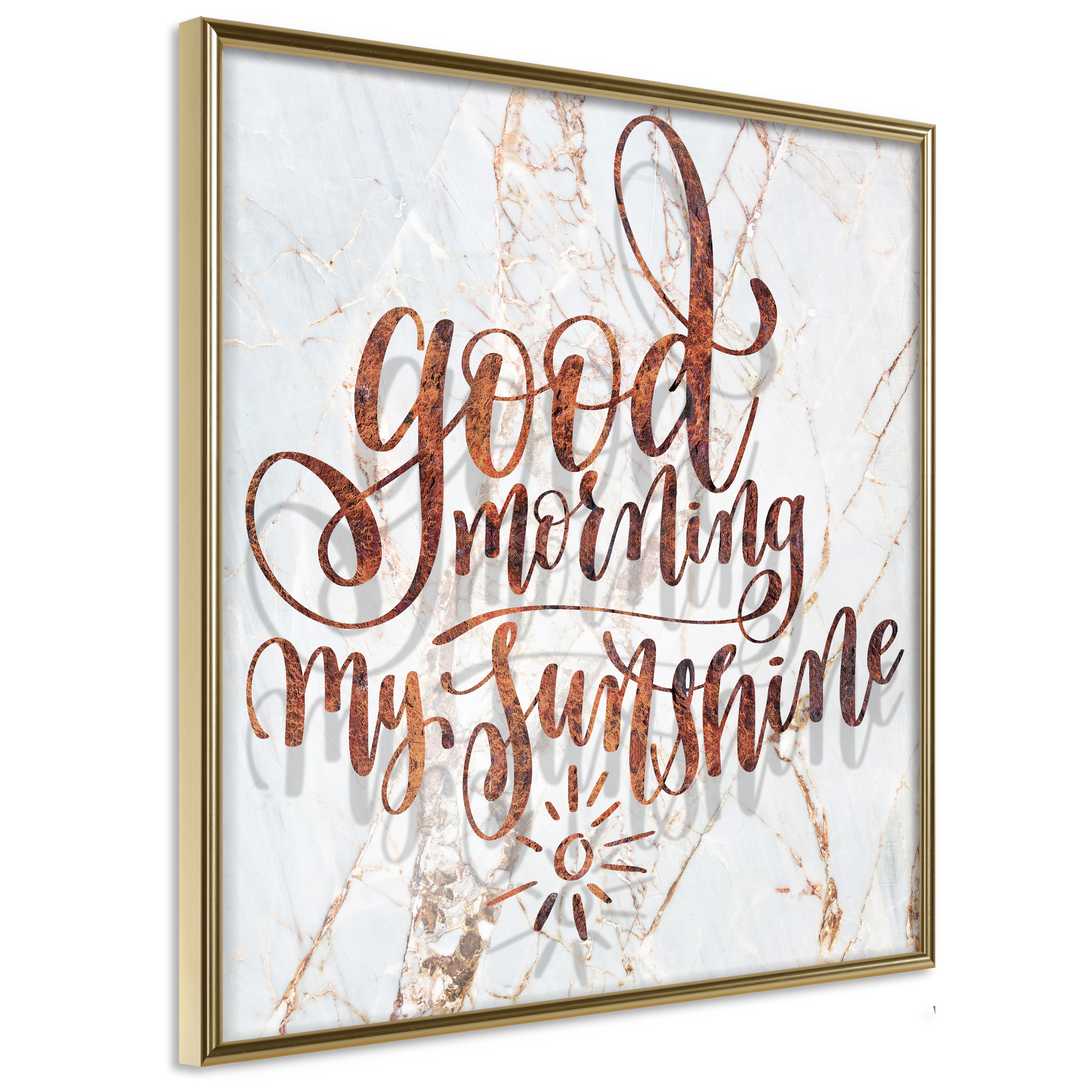 Affisch - Good Morning My Sunshine (Square) [Poster] 30x30 Guld ram, 30x30 cm