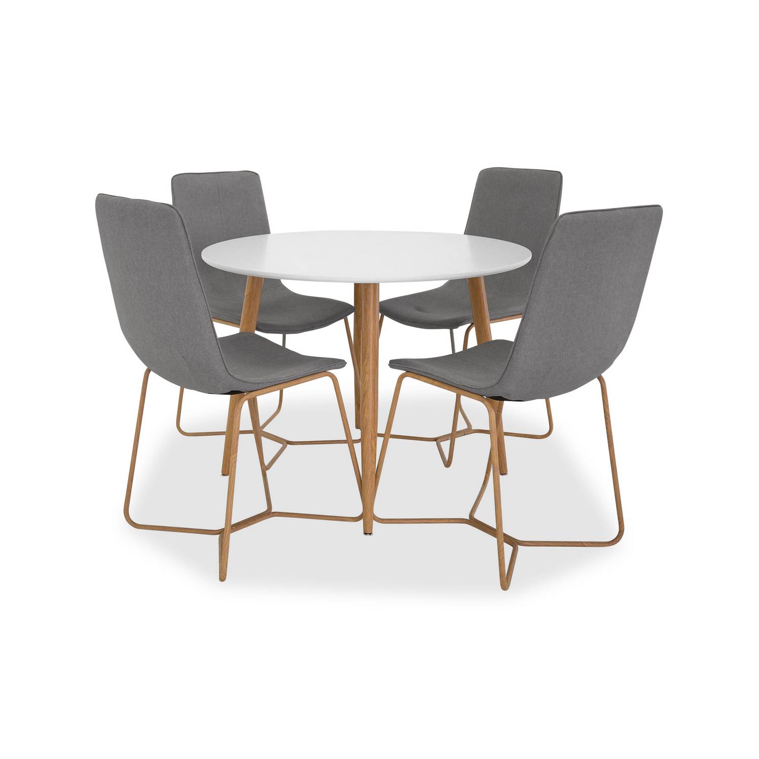 Matgrupp Basic Home Pelle Runt Matbord 100 cm med 4 Thella Matstol