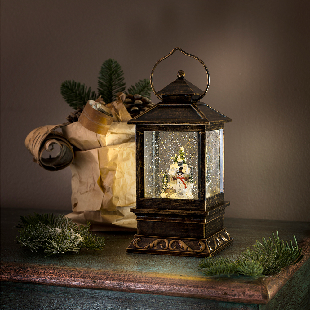 Juldekoration Lykta Gnosjö Konstsmide Vattenfylld Snögubbe