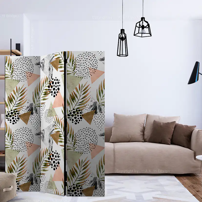 Rumsavdelare Skärmvägg Arkiio Tropical Geometry 135x172 cm