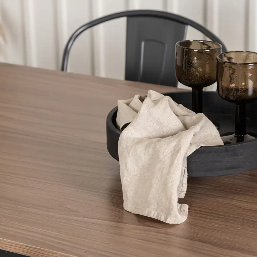 Tempe Dining Table - Black / Walnut MDF +Tempe Dining Chair Mörkgrå/Ek