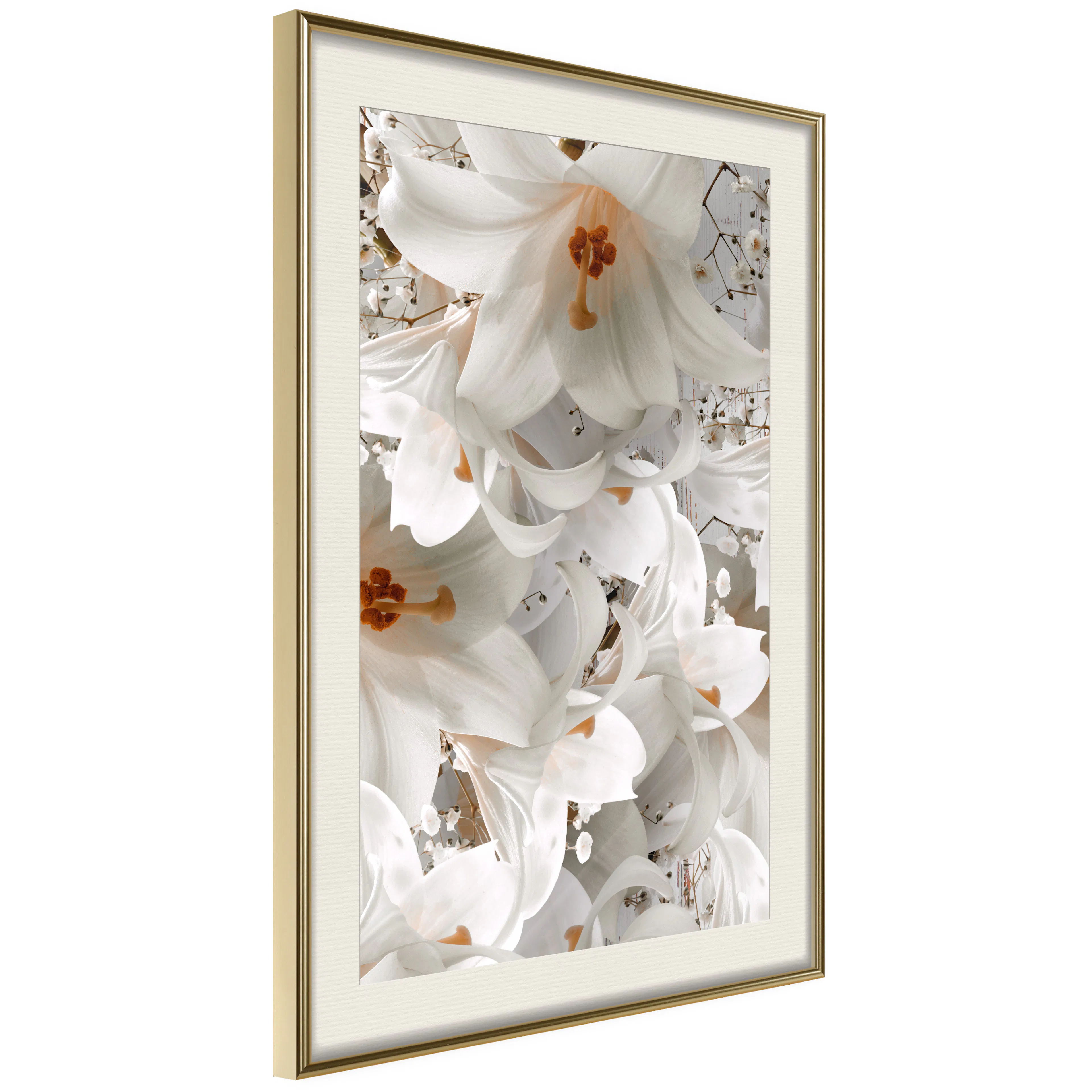 Affisch - White Blow [Poster] 20x30 Guld ram med passepartout, 20x30 cm