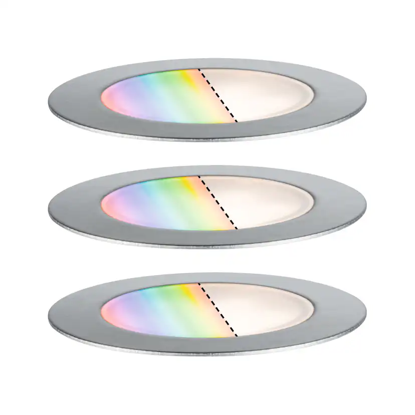 LED Infälld Markbelysning Paulmann Plug & Shine Smart Home Zigbee 3.0 Floor Profil IP67 RGBW+ 2W 3-pack