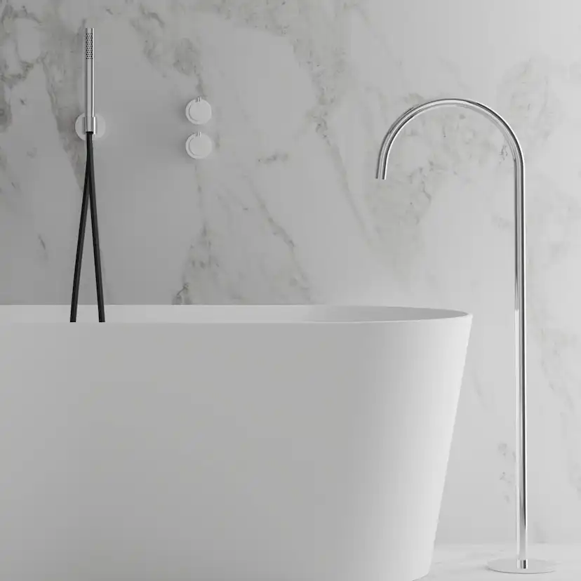 Badkarsblandare Scandtap Steel Harmonized Bliss 4 med Handdusch för Inbyggnad