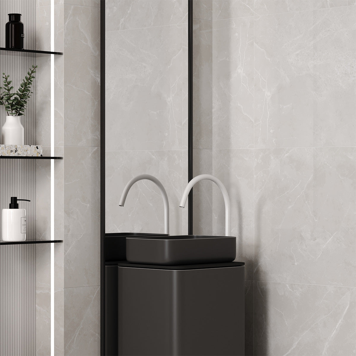Klinker Tenfors Pulpis Light Grey Marmor Blank 60x60