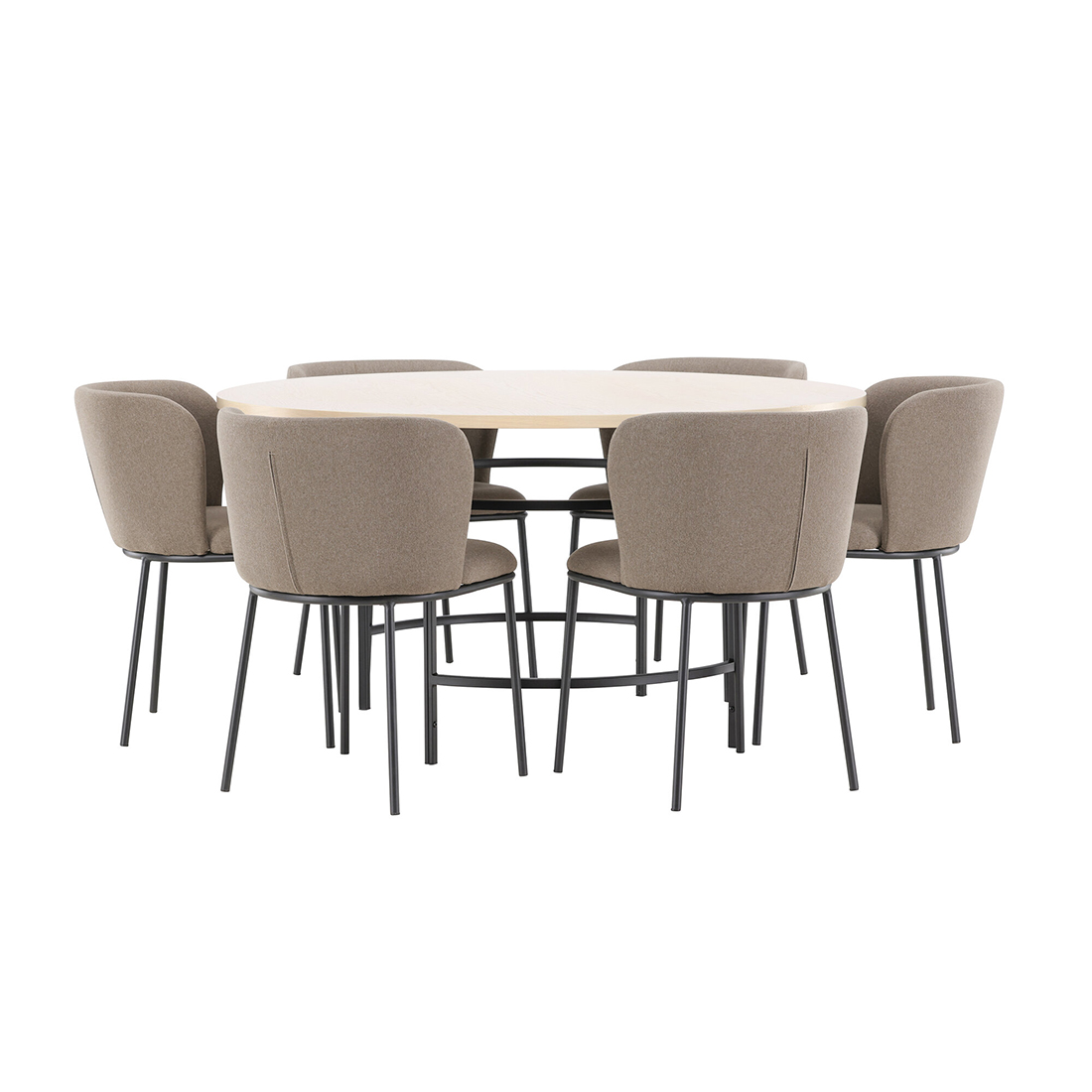 Matgrupp Venture Home Copenhagen Ø140 cm med 6st Edina Matstolar