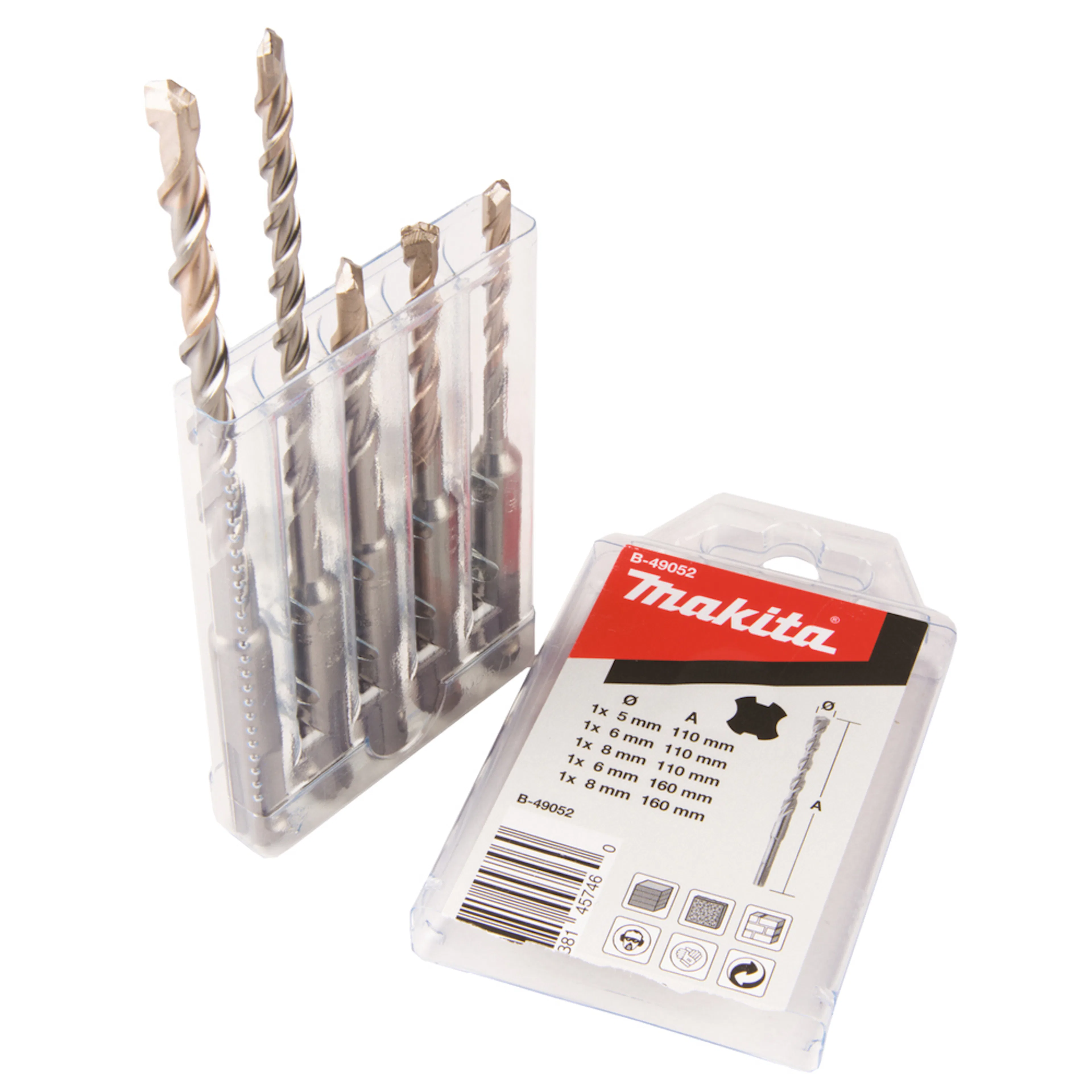 Borrsats Sds-Plus Makita B-49052 5.6.8M 5 delar