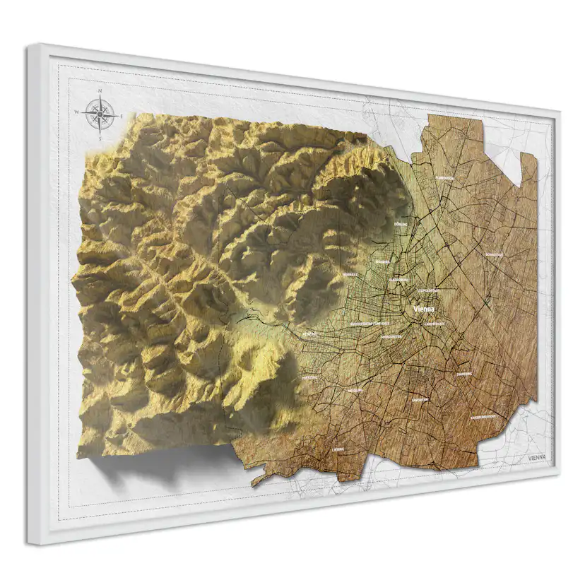 Poster Artgeist Affisch Isometric Map Vienna