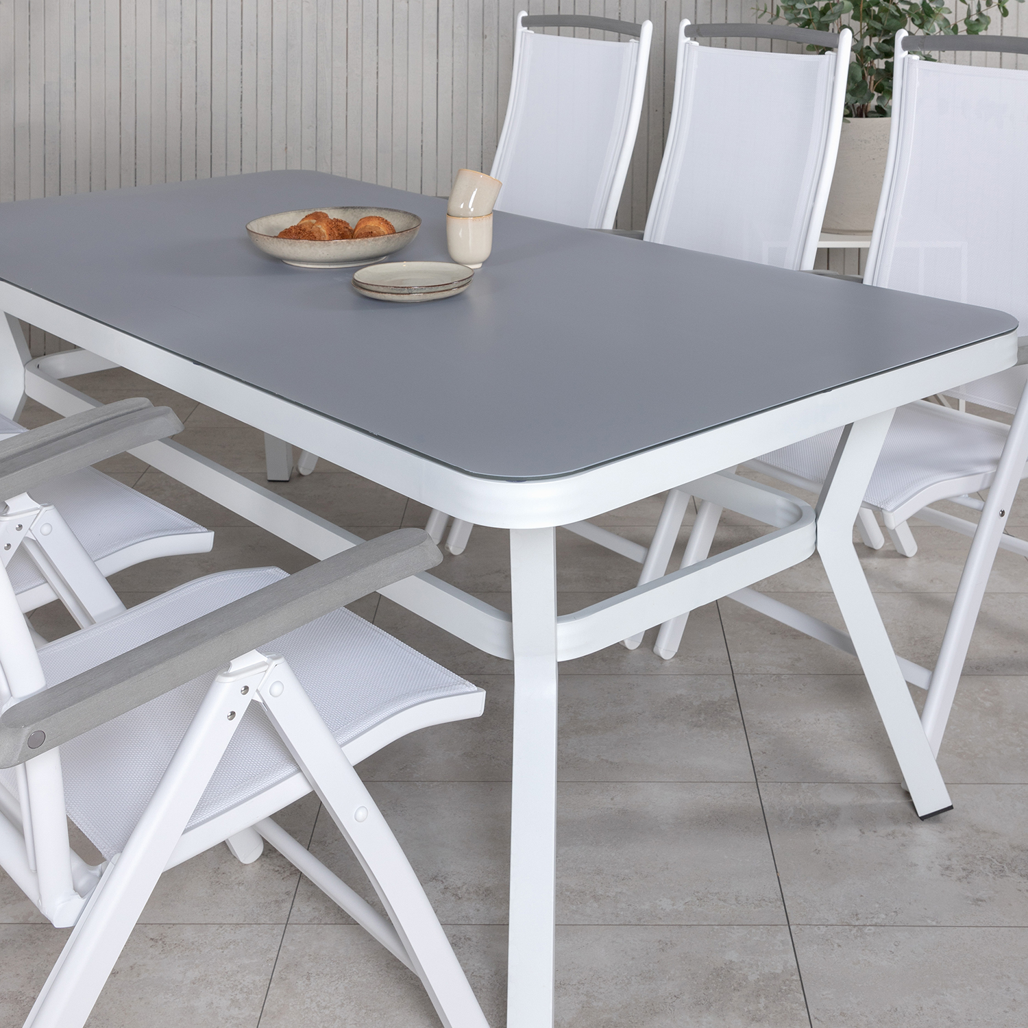Matgrupp Utomhus Venture Home Virya 160x90 med 6 Albany PositionsTrädgårdsstolar