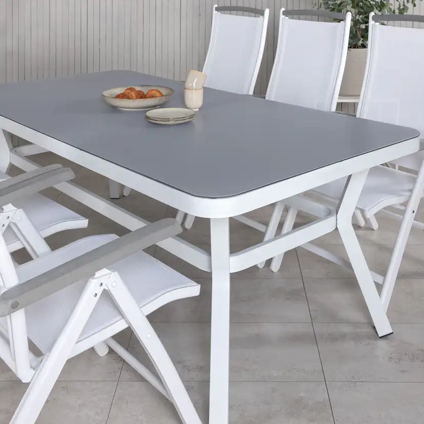 Matgrupp Utomhus Venture Home Virya 160x90 med 6 Albany PositionsTrädgårdsstolar