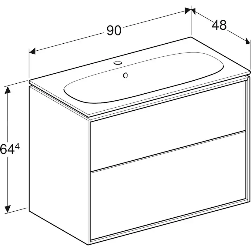 Tvättställsskåp Ifö Sense Art Smal Design med 2 lådor Valnöt