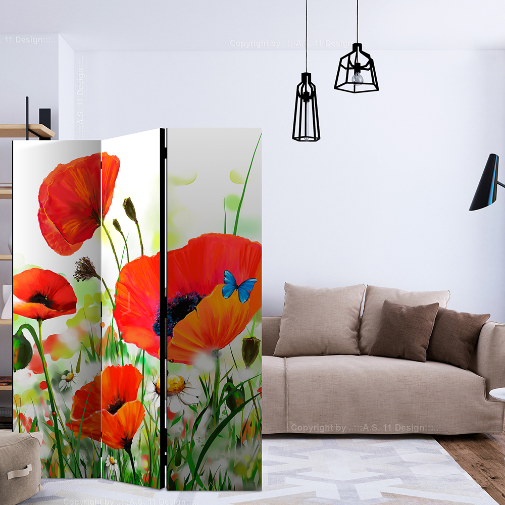 Rumsavdelare Skärmvägg Arkiio Country Poppies 135x172 cm