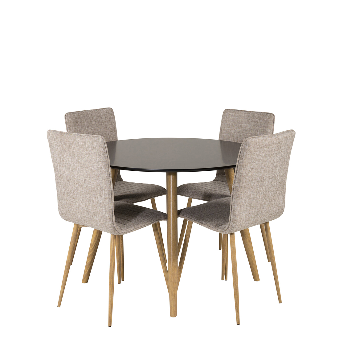 Matgrupp Venture Home Plaza Ø100 cm med 4st Windu Matstolar